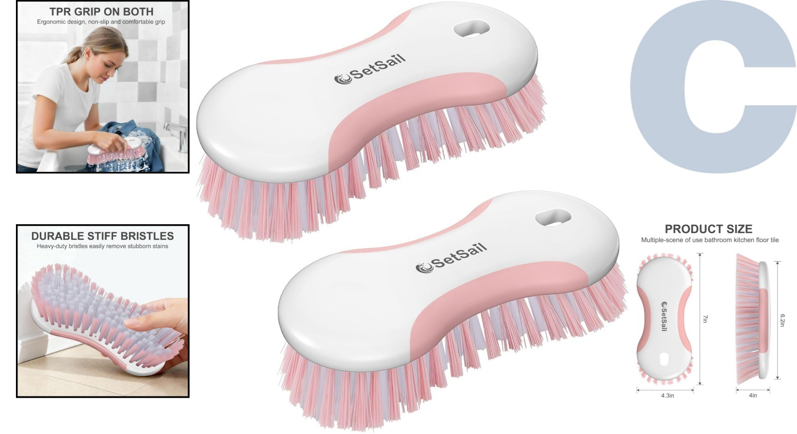 Durable Multi-Purpose Cleaning Brushes – Stiff Bristles & Ergonomic Design