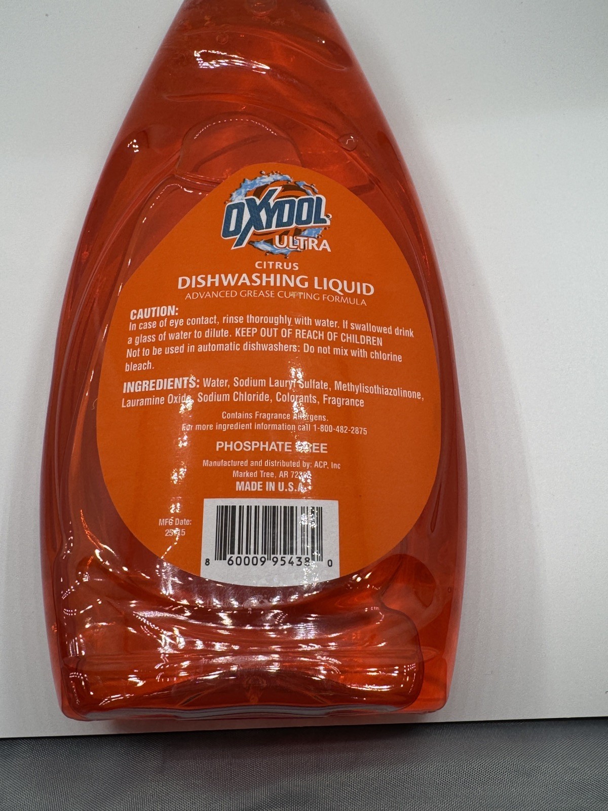Oxydol Dishwashing Liquid Citrus Advanced Grease Cutting Formula 30 fl oz
