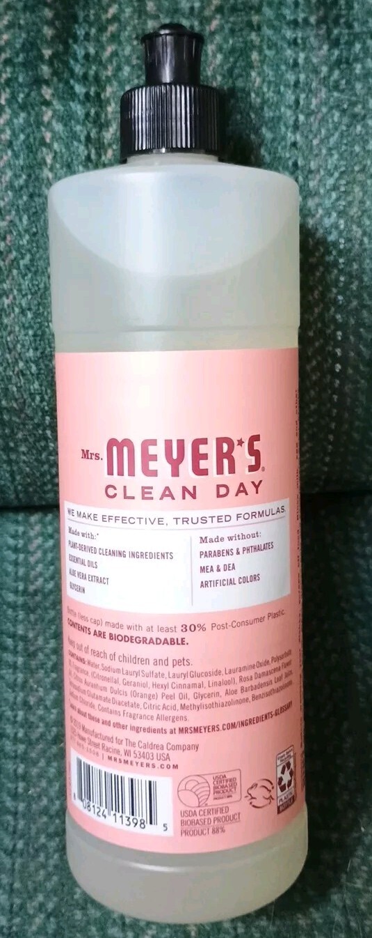 Mrs Meyers Clean Day Dish Soap Rose Scent 3 Pack 16oz each