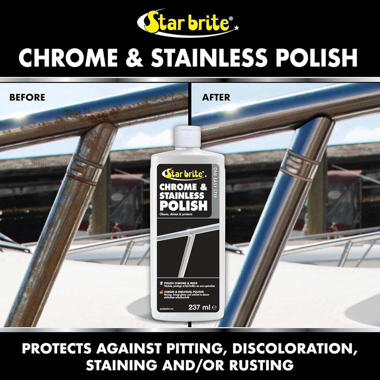Chrome & Stainless Polish – Marine Grade Formula Protects Against Pitting, Sa…