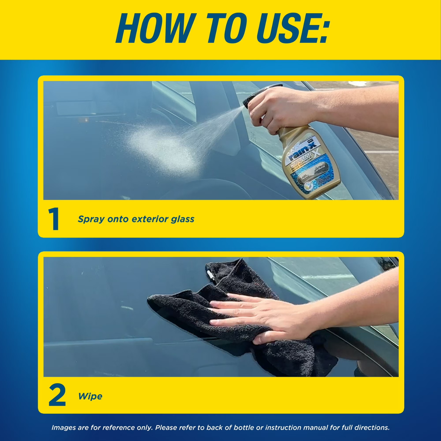 Rain-X Cerami-X Glass Cleaner Water Repellent 23oz Haze-Free Formula, 3 Pack