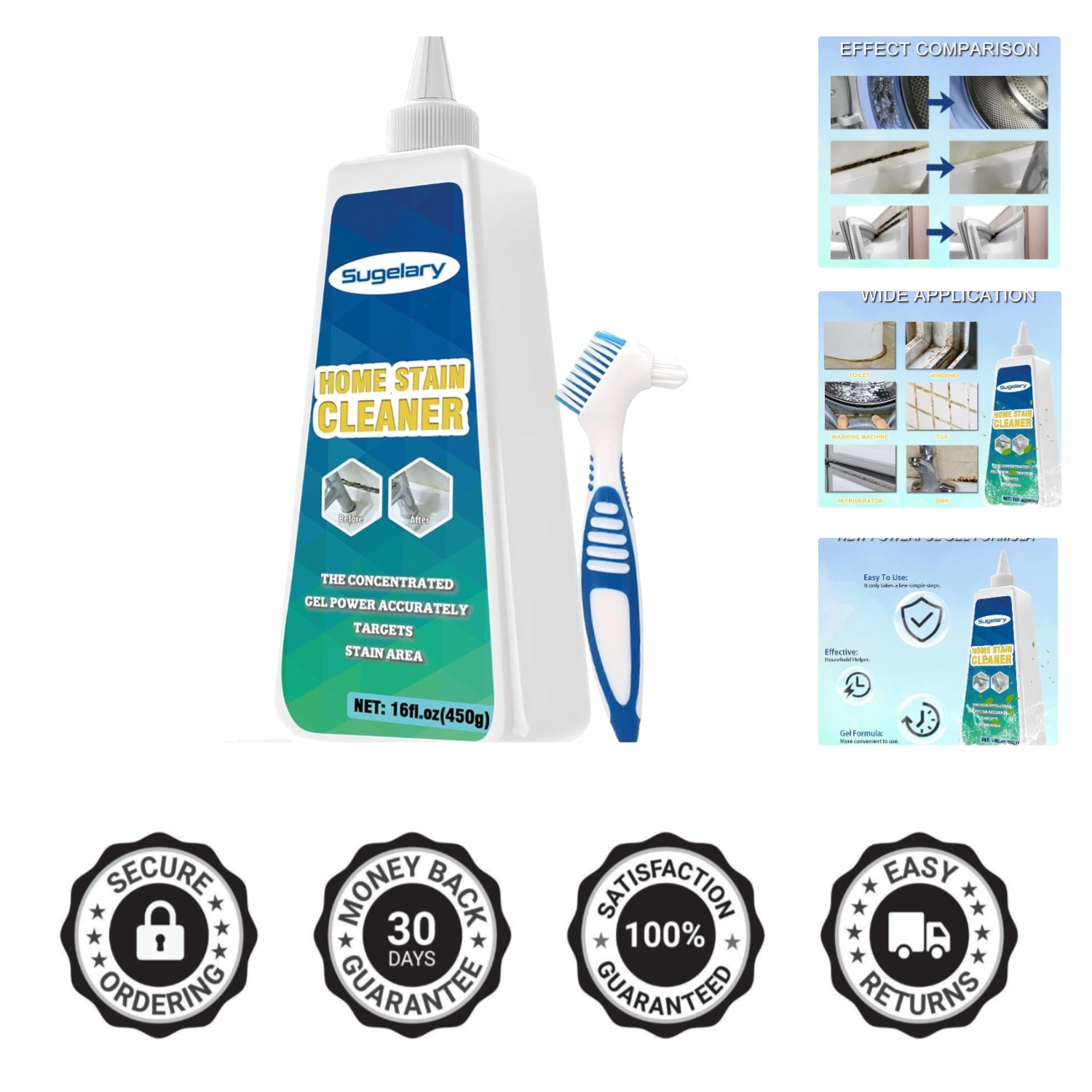 Multi-Surface Grout and Sink Cleaner Gel – Efficient Cleaning for Home, 16 Fl Oz
