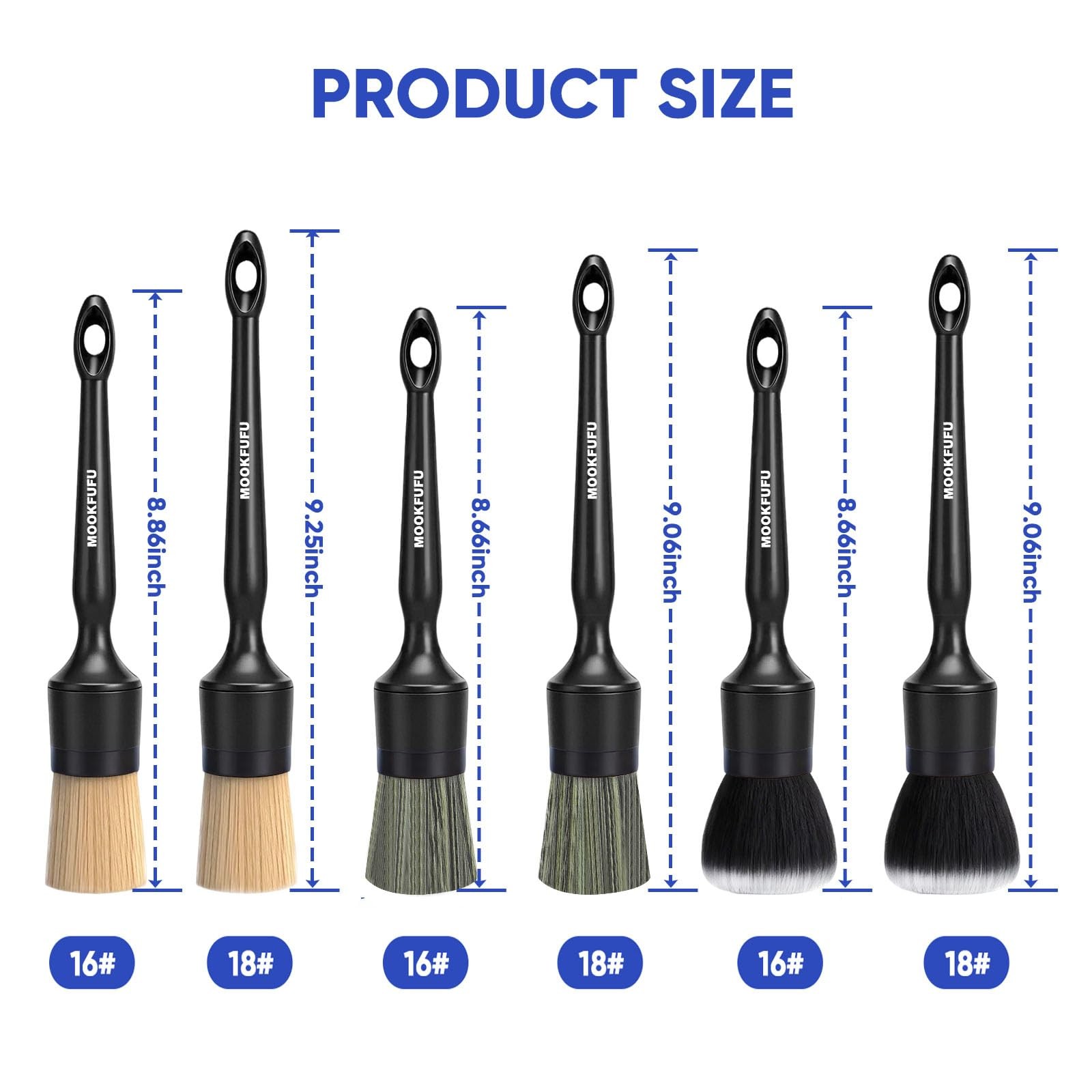 Car Detailing Brush, 6PCS Ultra Soft Boars Hair Car Interior Exterior Detaili…