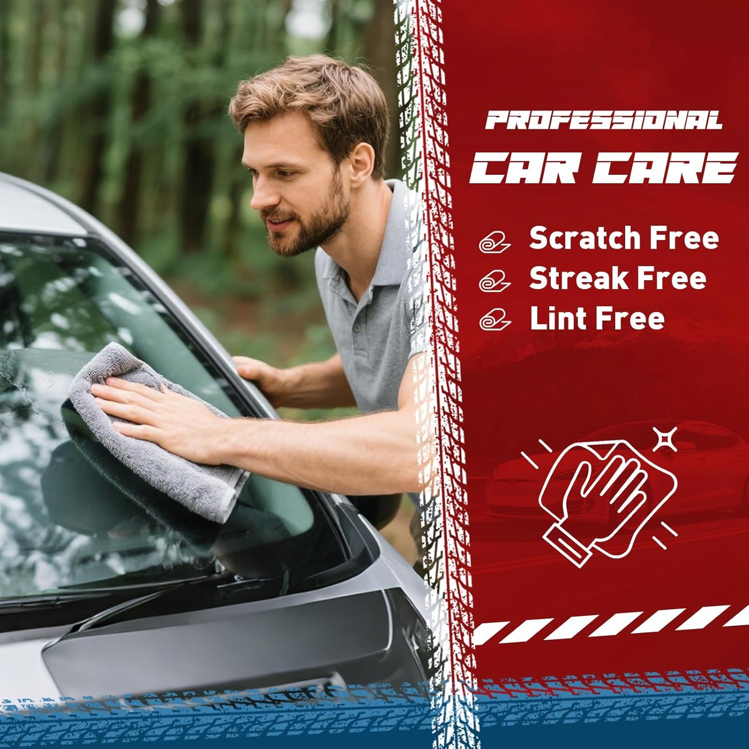 Microfiber Cleaning Cloths Bulk-, Gray Microfiber Towels for Cars,