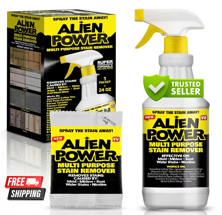 Stain Remover Kit, Alien Power – Mold, Mildew & Algae Cleaner with Spray Bottle