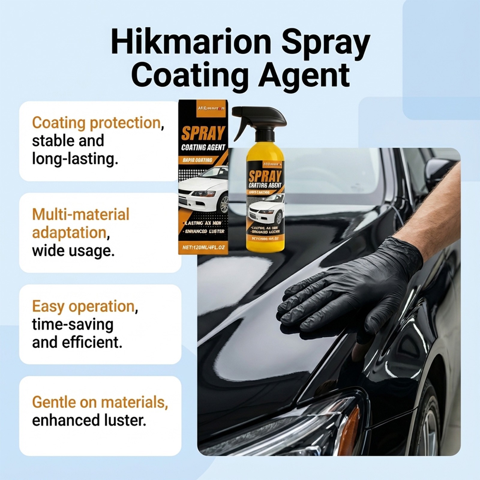 1/2/3x Spray Coating Agent For Cars, Nano Hydrophobic Ceramic Coating 120ml