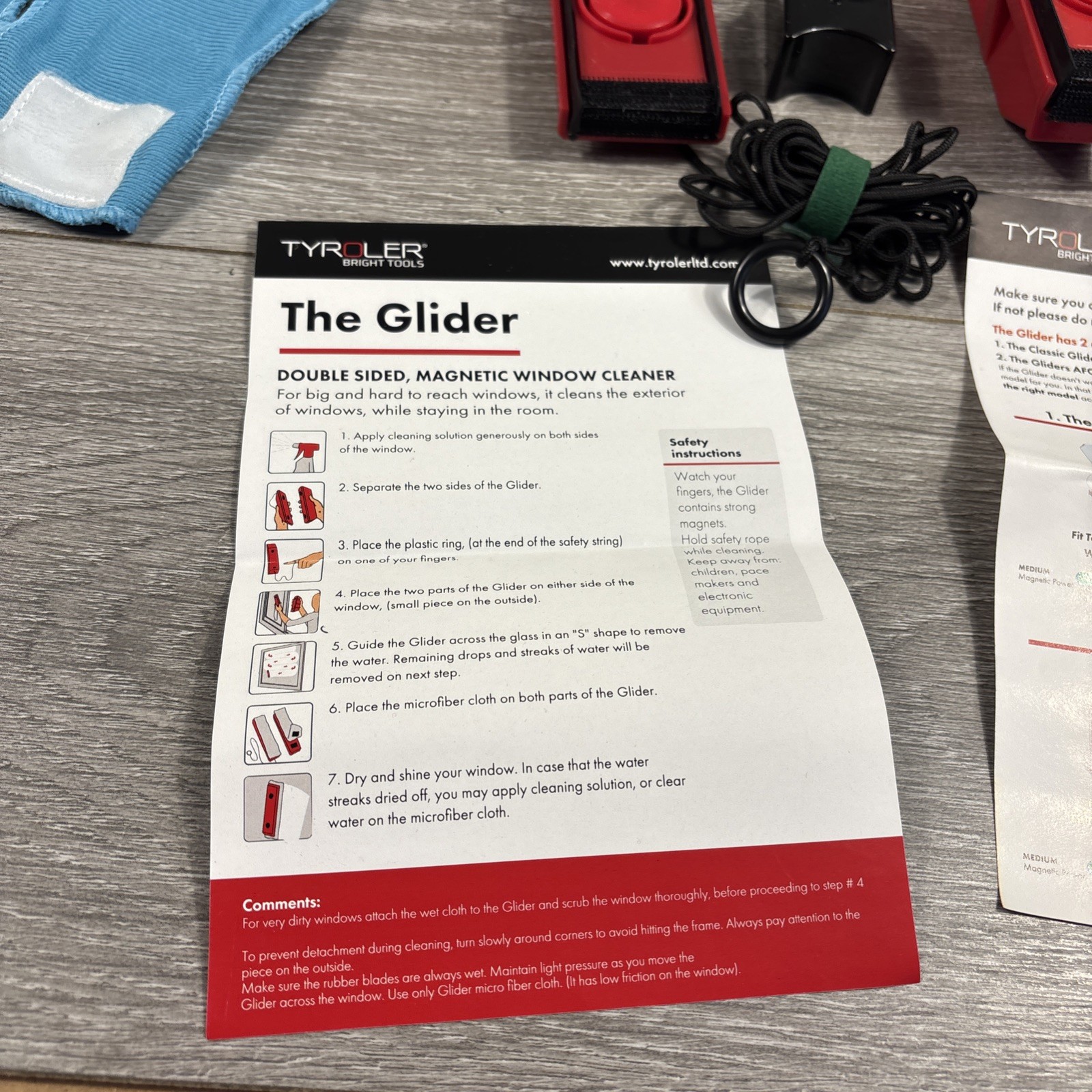Tyroler Bright Tools – The Glider – Double Sided Magnetic Window Cleaner