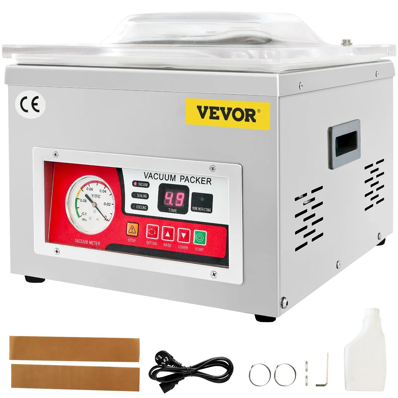 Chamber Vacuum Sealer, 260W Sealing Power, Vacuum Packing Machine for Wet Foods,
