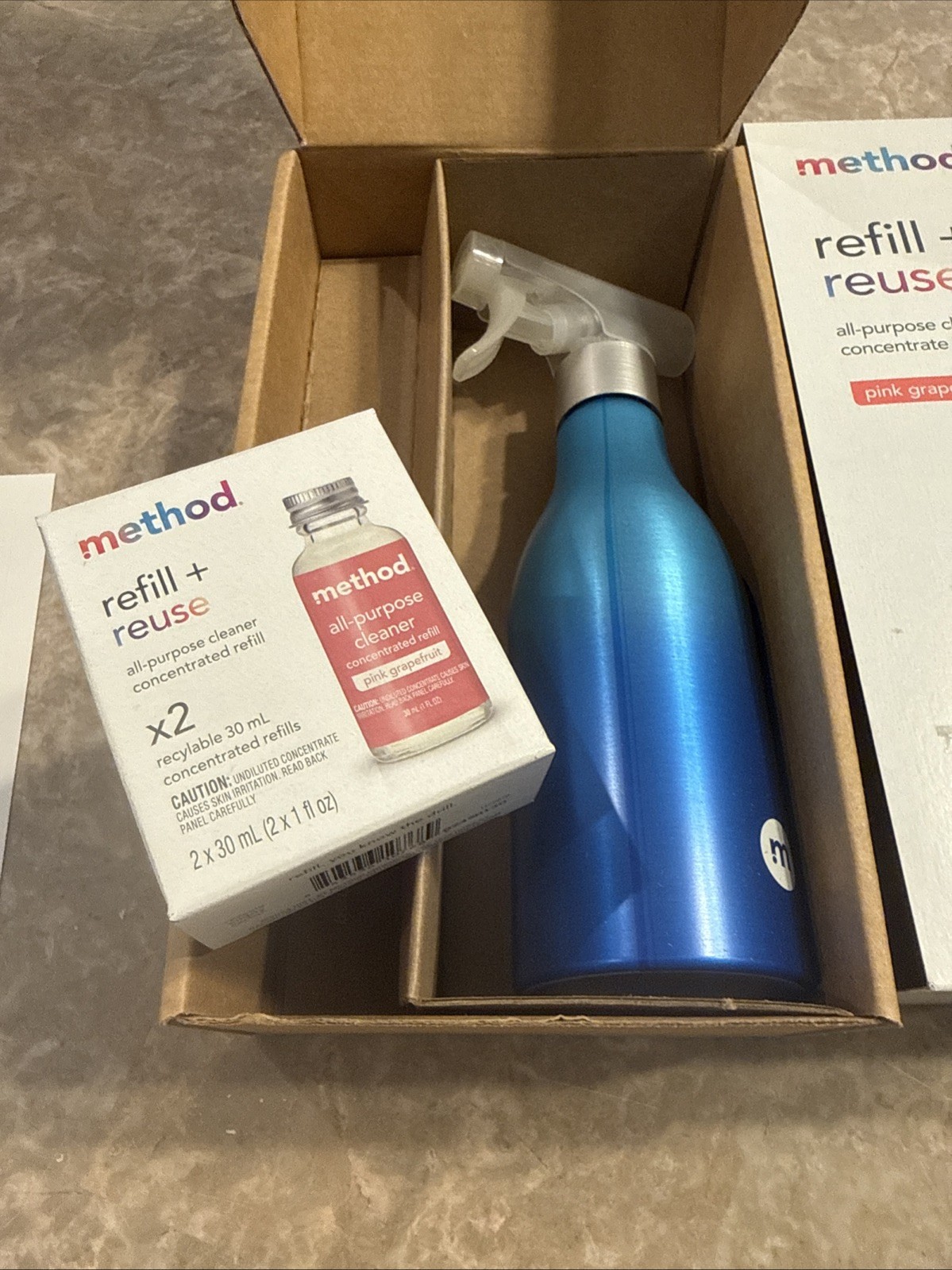 METHOD All Purpose Cleaner Starter Kit 2 Pink Grapefruit Refills & 14 oz Bottle