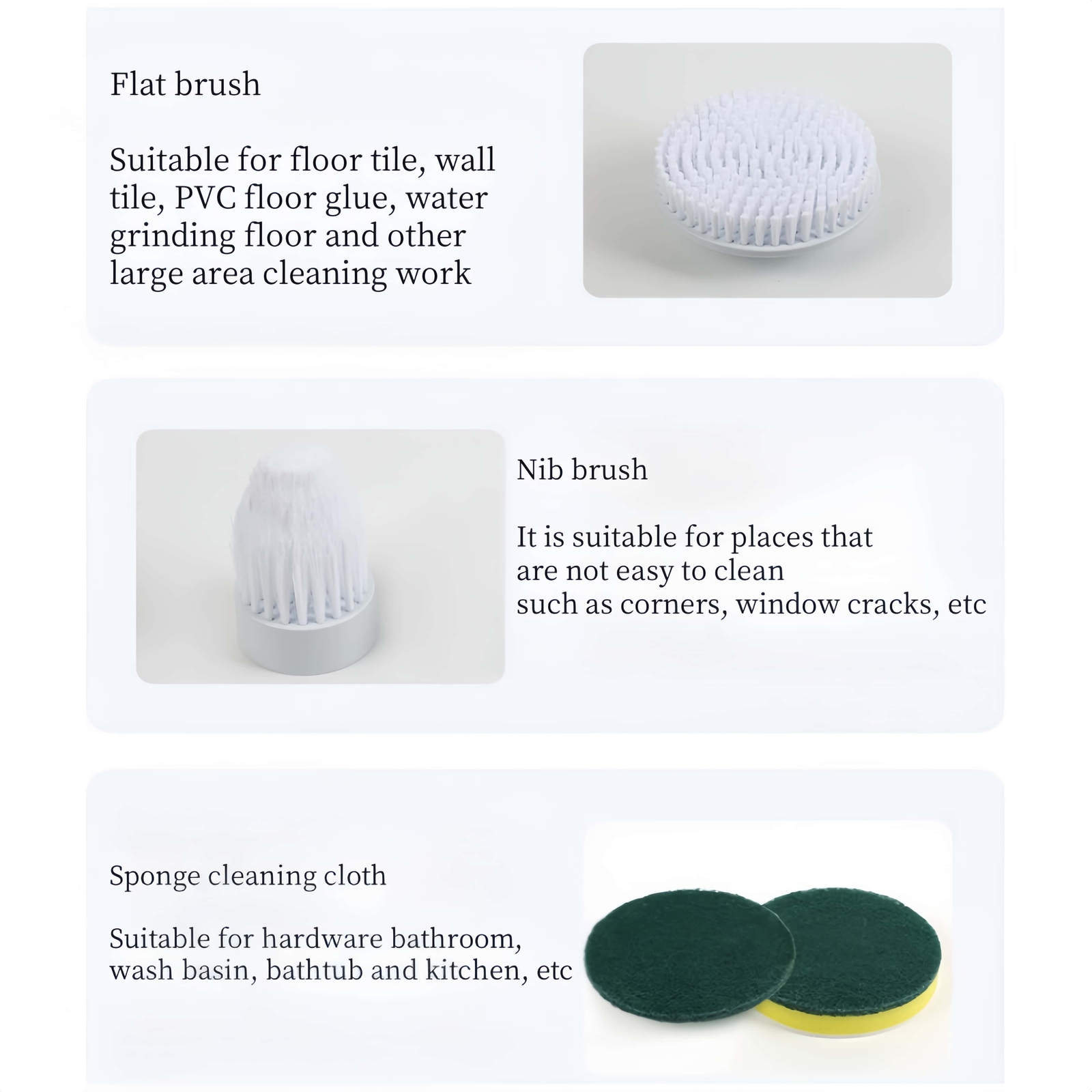 Electric Spin Scrubber for Cleaning with 1500mAh Batteries 8 Brushes/Brush head
