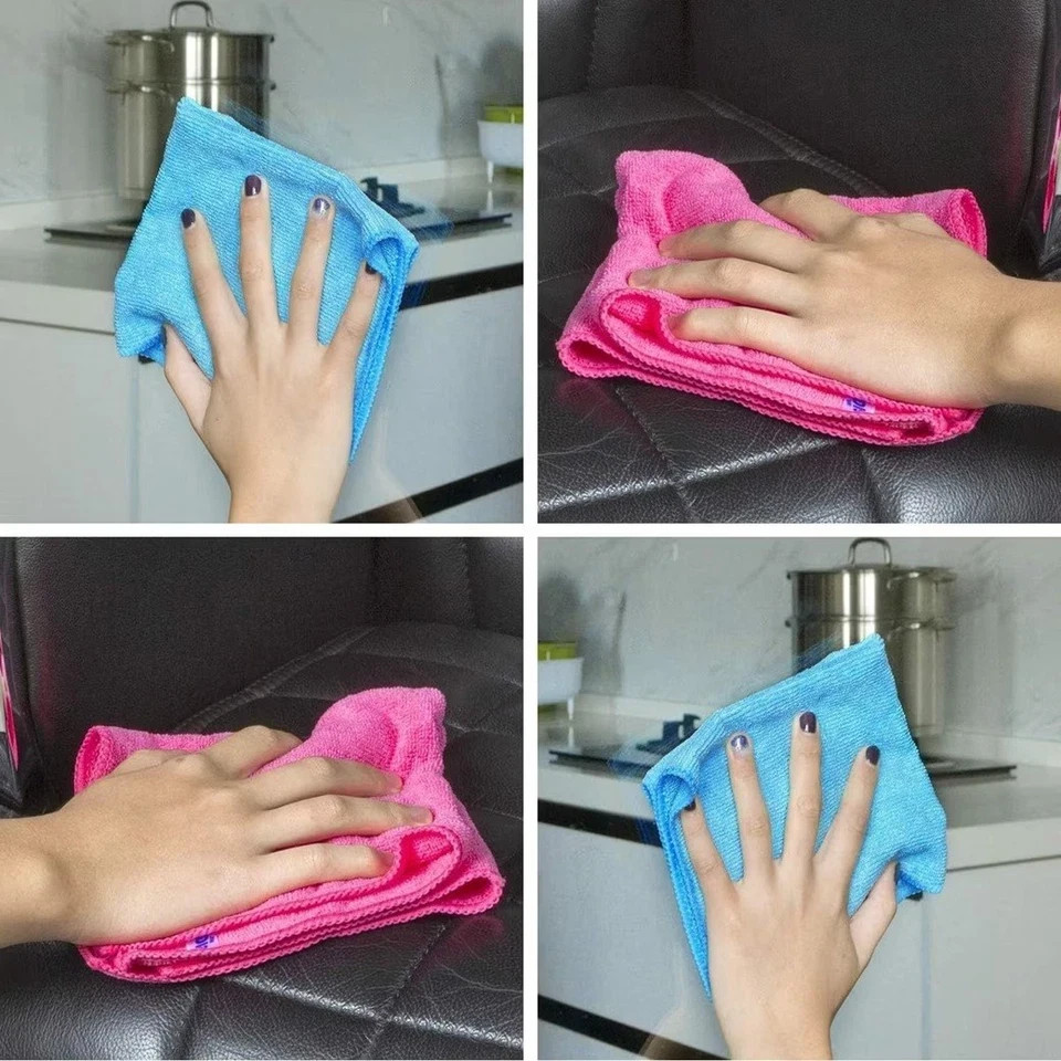 Microfibre Cleaning Cloths Kitchen Valeting Dusters Wash Towel Soft Towel 30cm