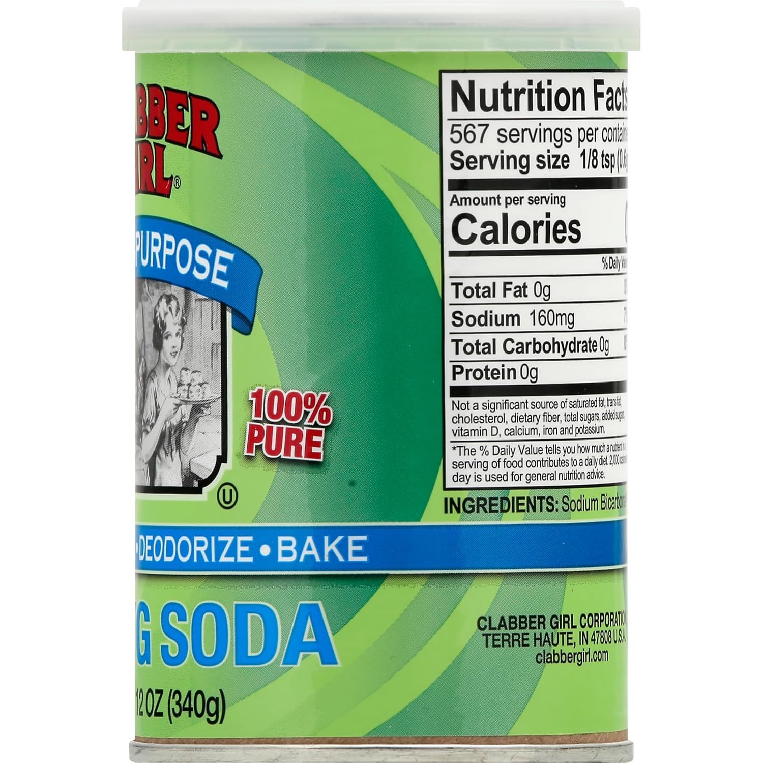 12 Ounce Pure Baking Soda – Multi-Purpose Cleaner, Deodorizer & Leavening Agent