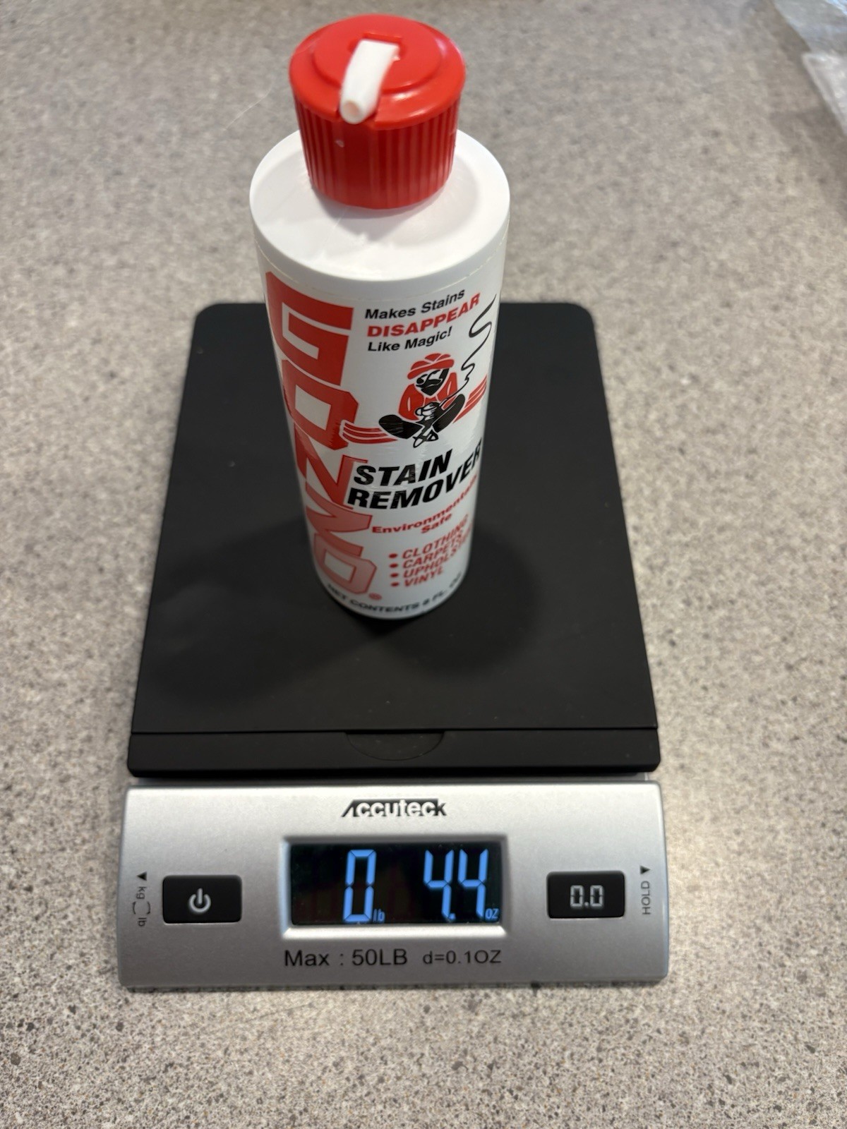 Gonzo Magic Stain Remover 8oz bottle – 40% full 3.2 oz product left