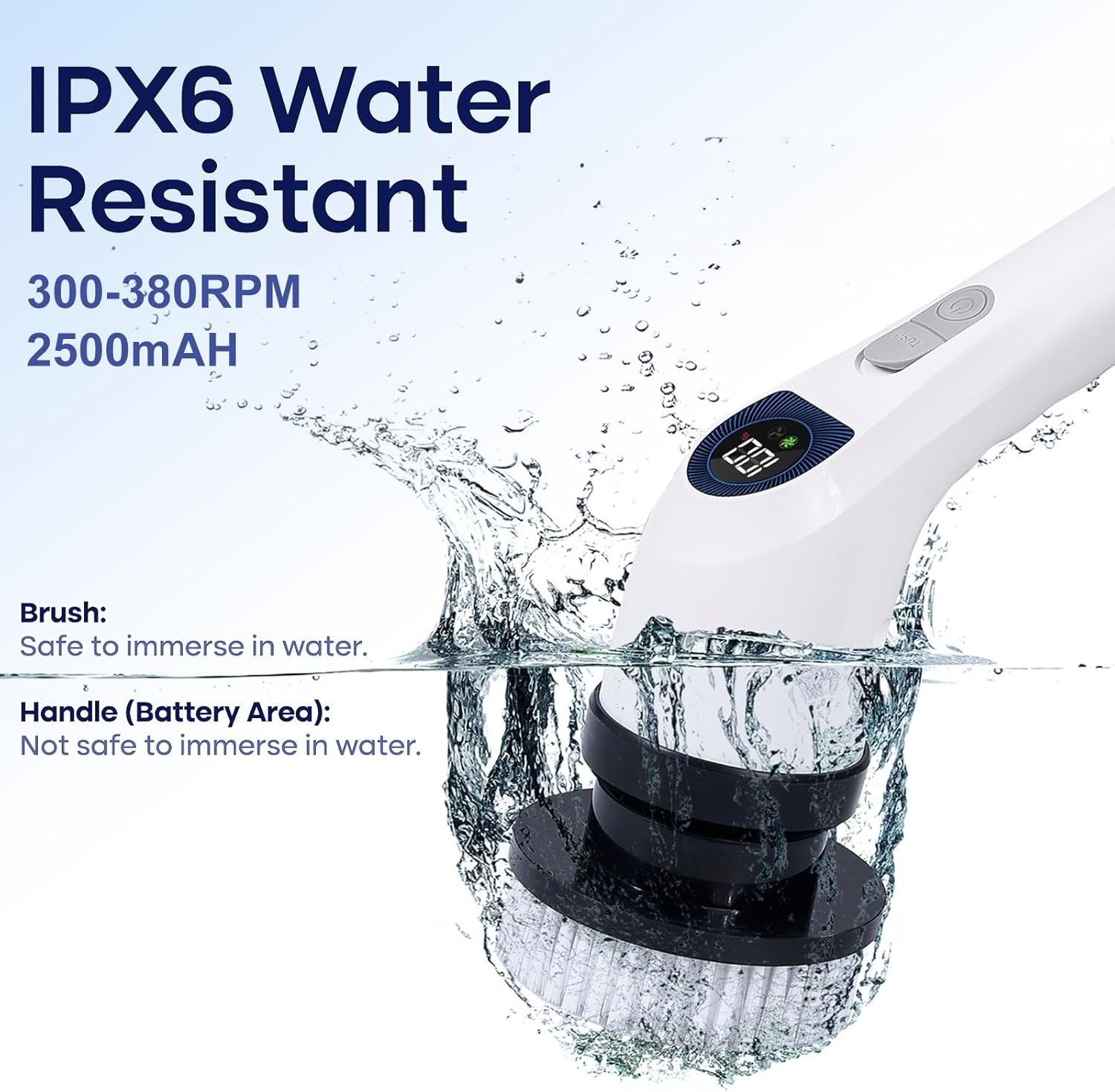 Electric Spin Scrubber for Cleaning, Adjustable Shower Brush with 7 Replaceable