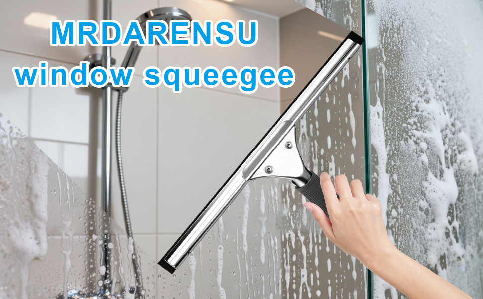 14-inch Squeegee for Shower Glass & Window Cleaning, Professional Stainless