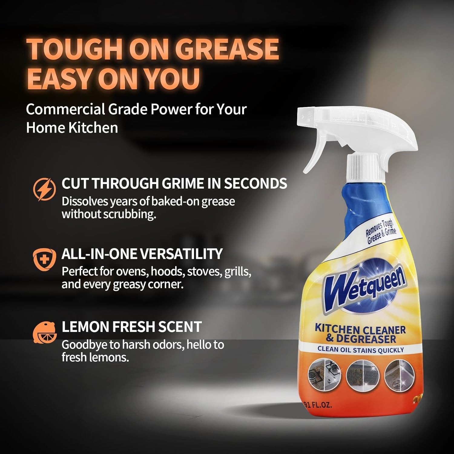 All Purpose Cleaner Spray, Heavy Duty Kitchen Degreaser Foam & Stubborn Stain…