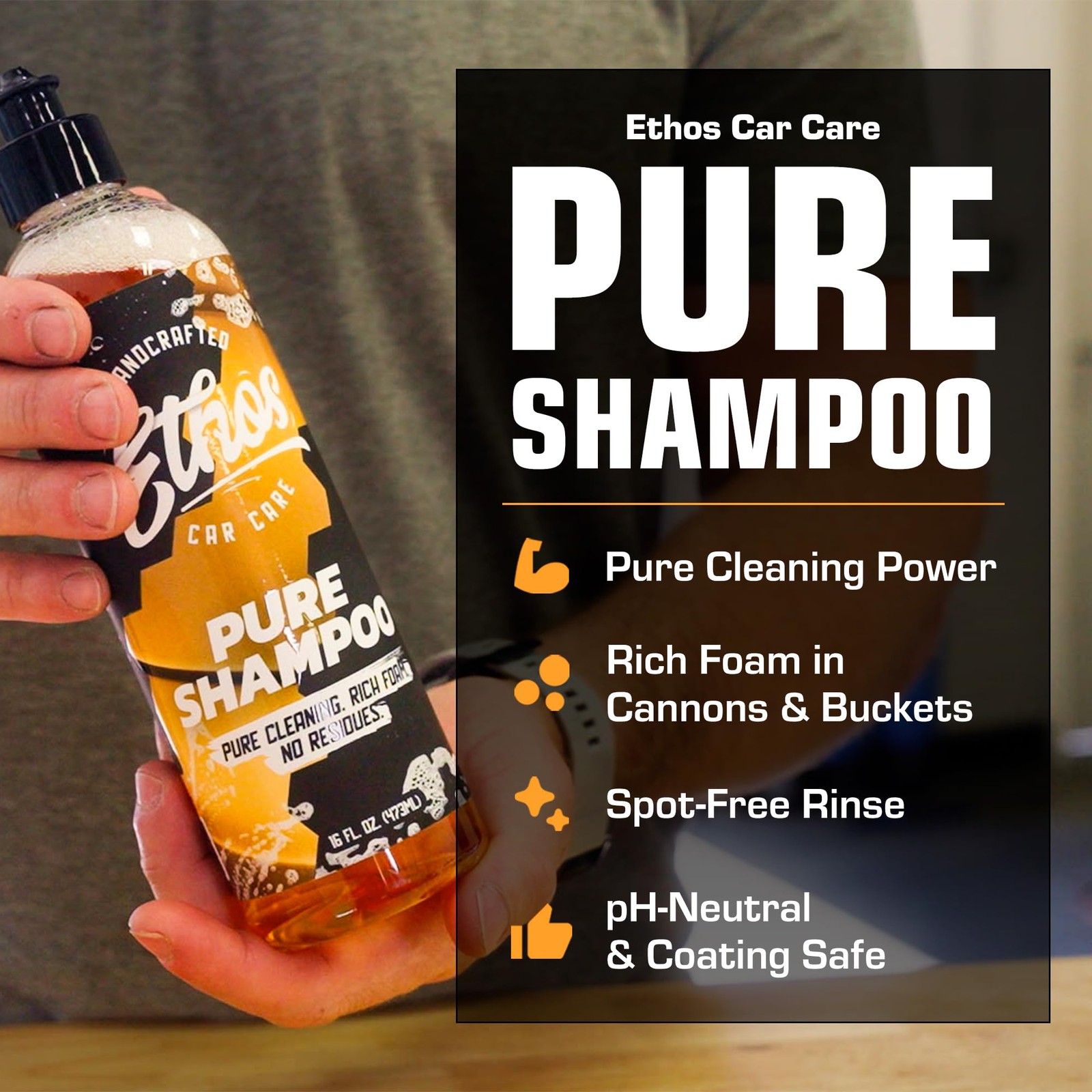 Ethos Pure Shampoo – Premium Car Wash Soap for Foam Cannons & Buckets | pH Ne…