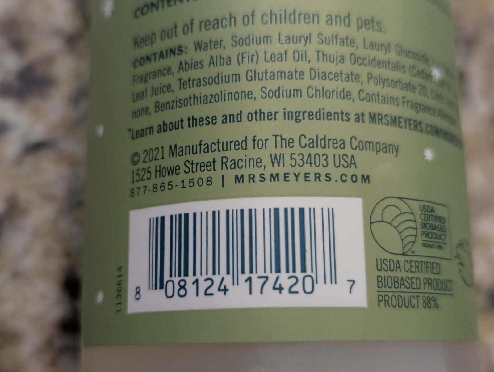 Mrs. Meyer’s Clean Day Iowa Pine Scent Liquid Dish Soap 16 oz Limited Edition