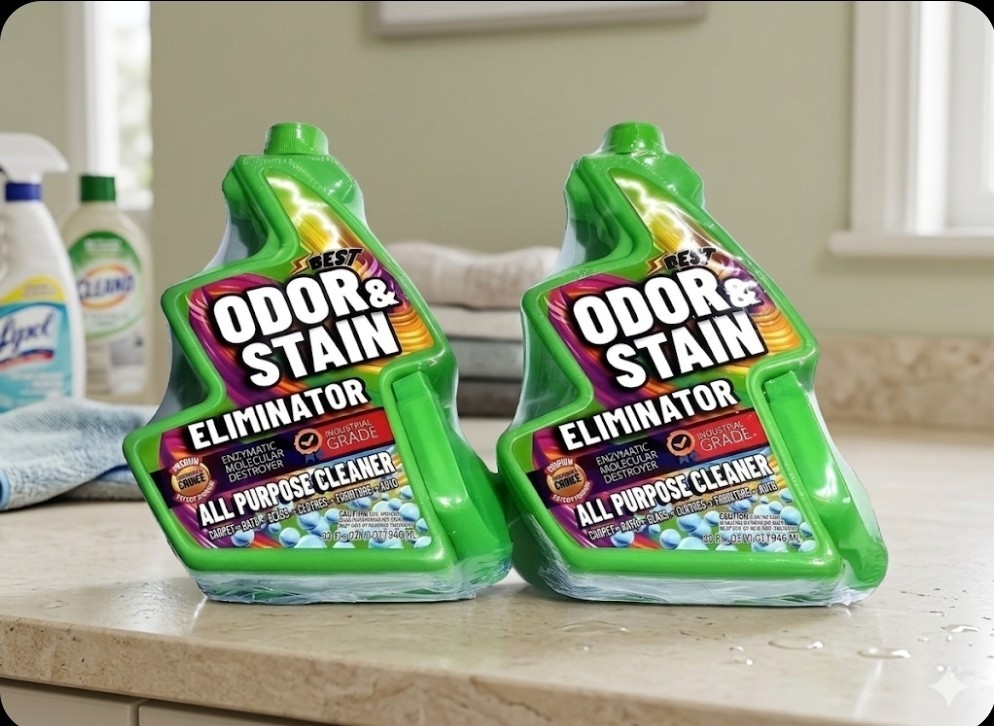 2 Pack Best Odor & Stain Eliminator All Purpose Cleaner With Nozzle 32oz