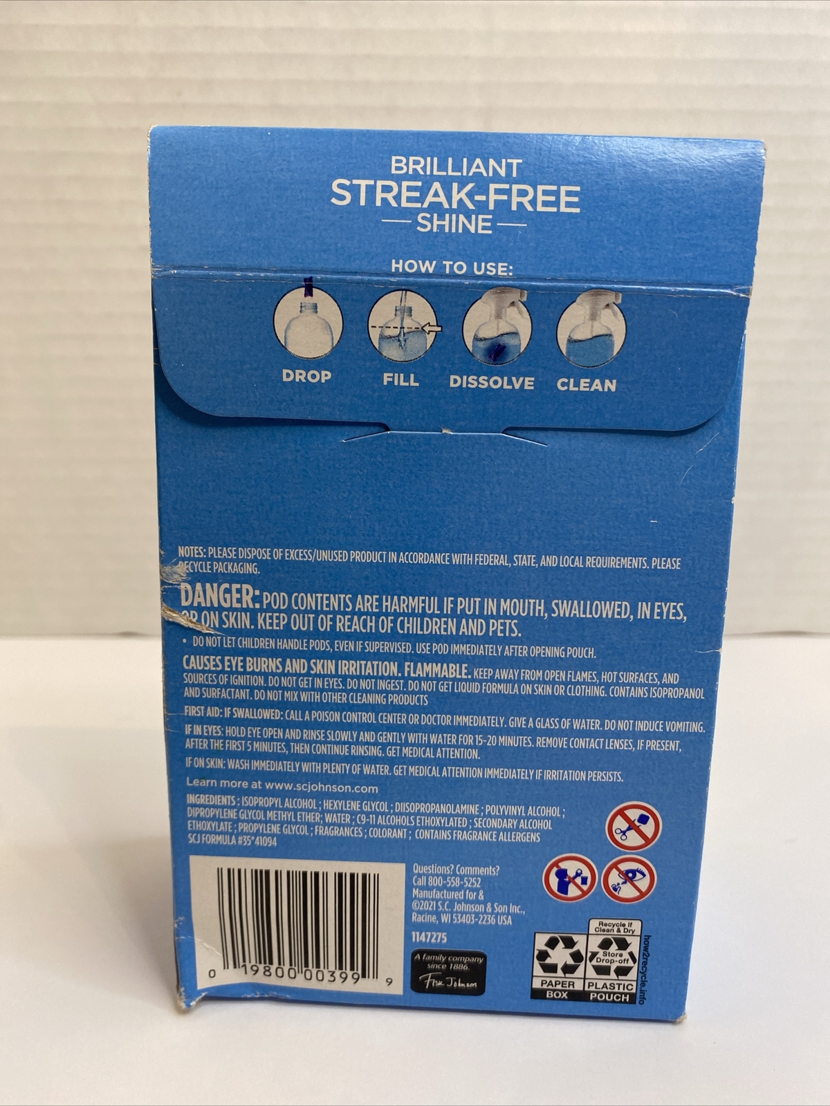 Windex Dissolve Concentrated Pod Refill 2 Count Glass Cleaner Makes 26fl Per Pod