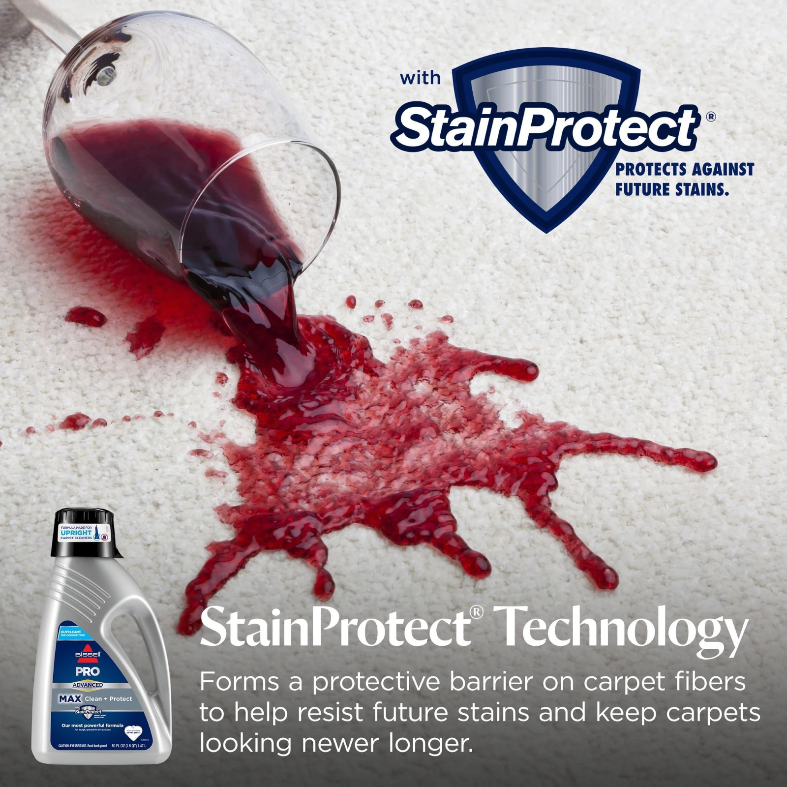 BISSELL Advanced Pro Max Clean + Protect Deep Cleaning Carpet Formula, 50 oz.
