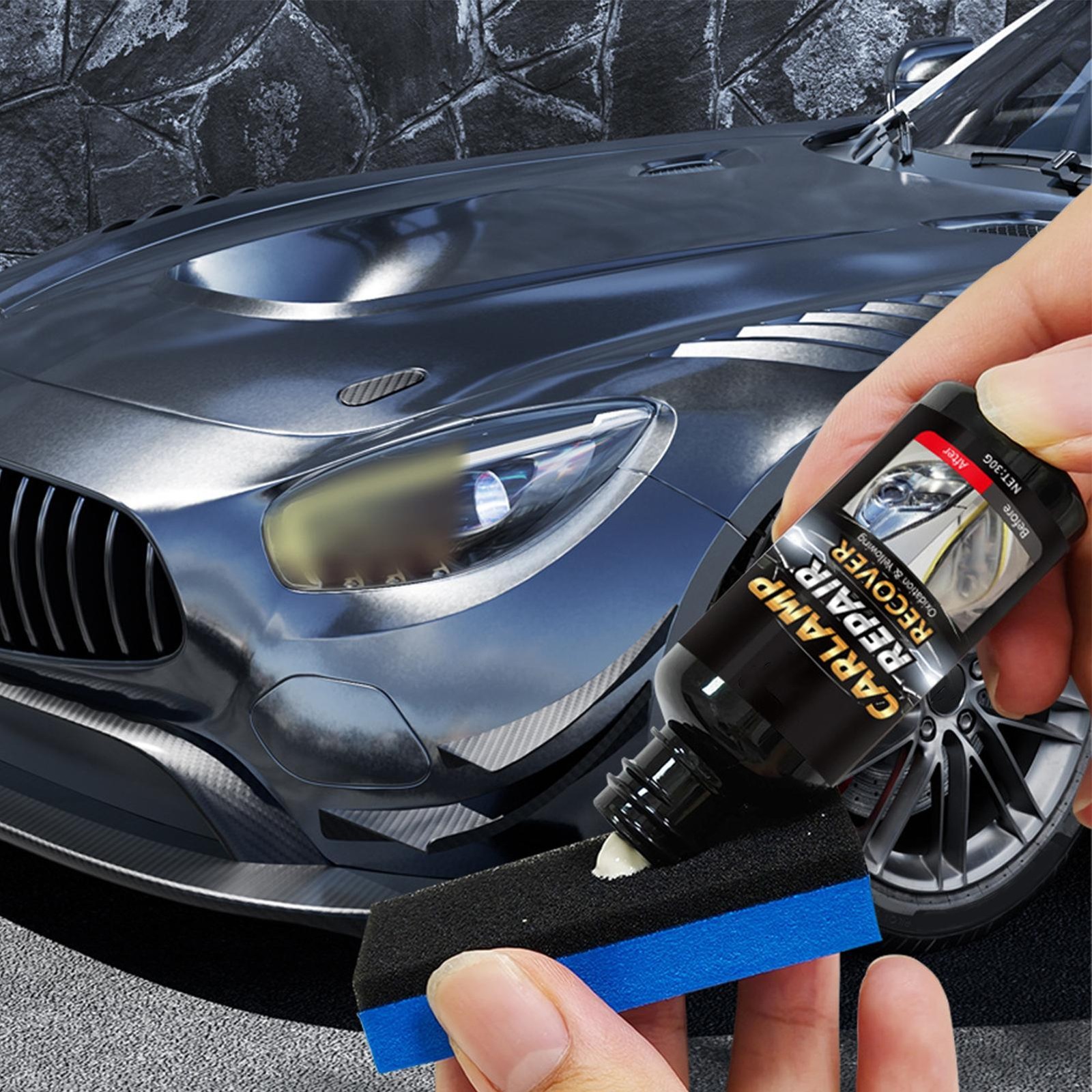 Car Headlight Restoration Kit Scratch Remover & Cleaning Polish Paste 30g