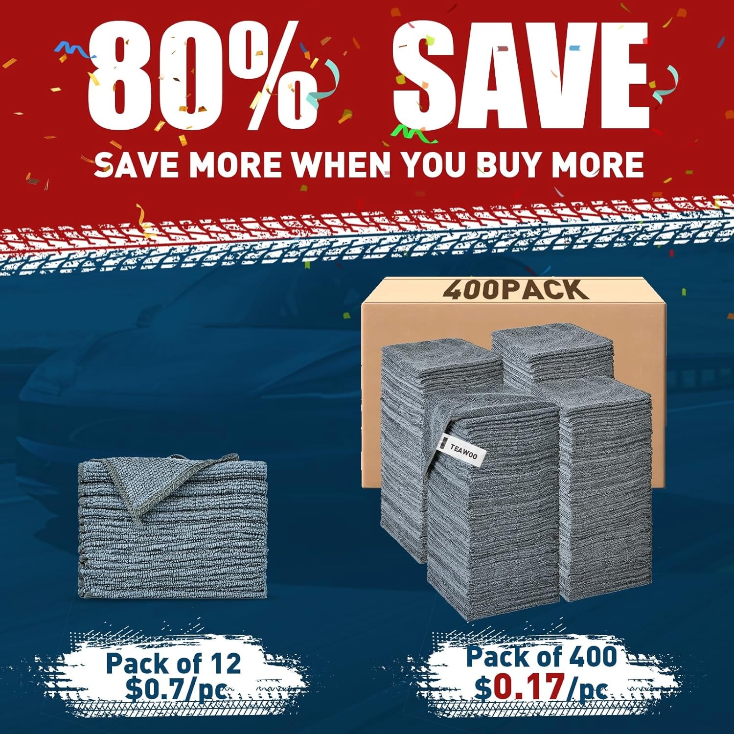 Microfiber Cleaning Cloths Bulk-, Gray Microfiber Towels for Cars,