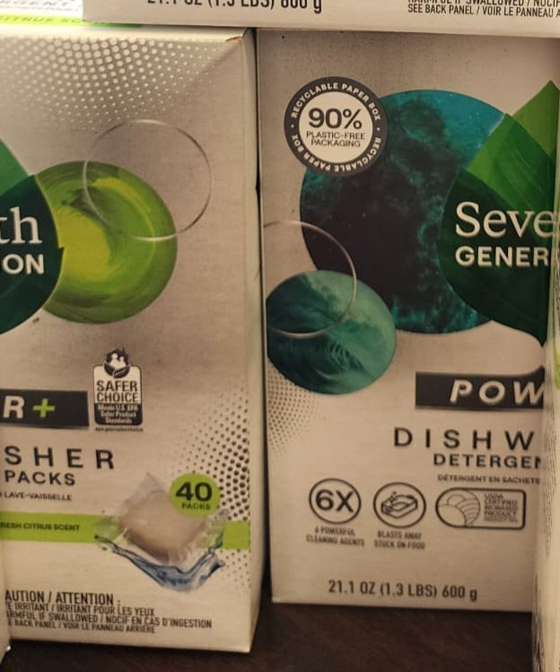 Seventh Generation Power Plus Dishwasher Detergent Packs Fresh Citrus scent 2 PC