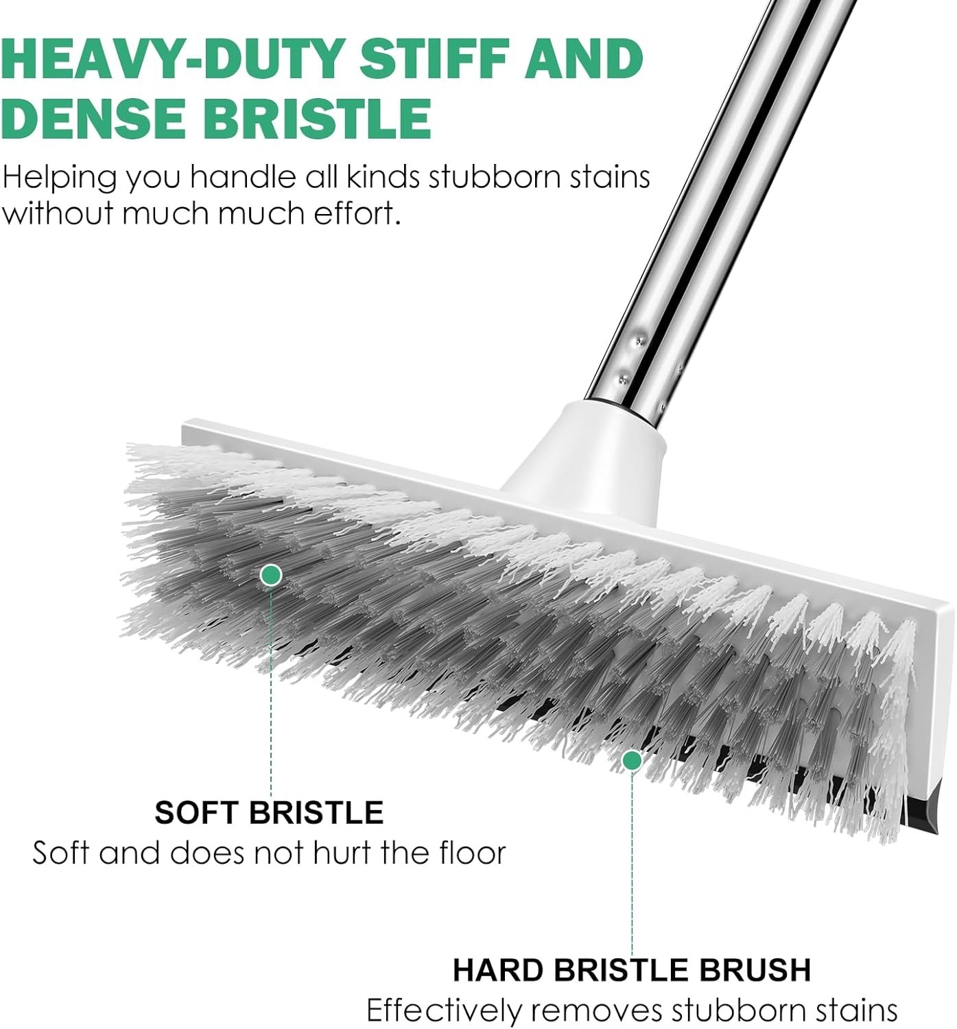 Floor Scrub Brush with Adjustable Handle Heavy Duty Stiff Bristle Tile Shower…