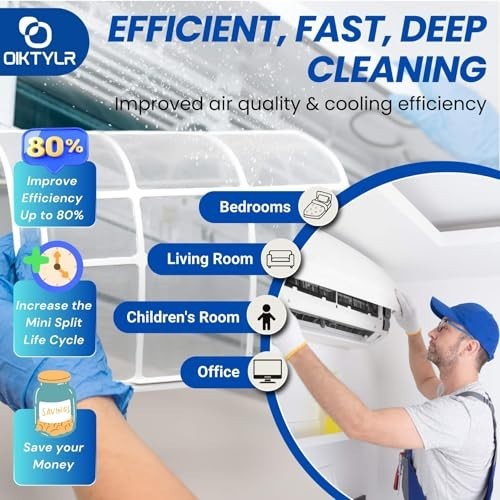 13Pcs Mini Split AC Cleaning Kit with 2L Sprayer & Waterproof Cover, HVAC Tools