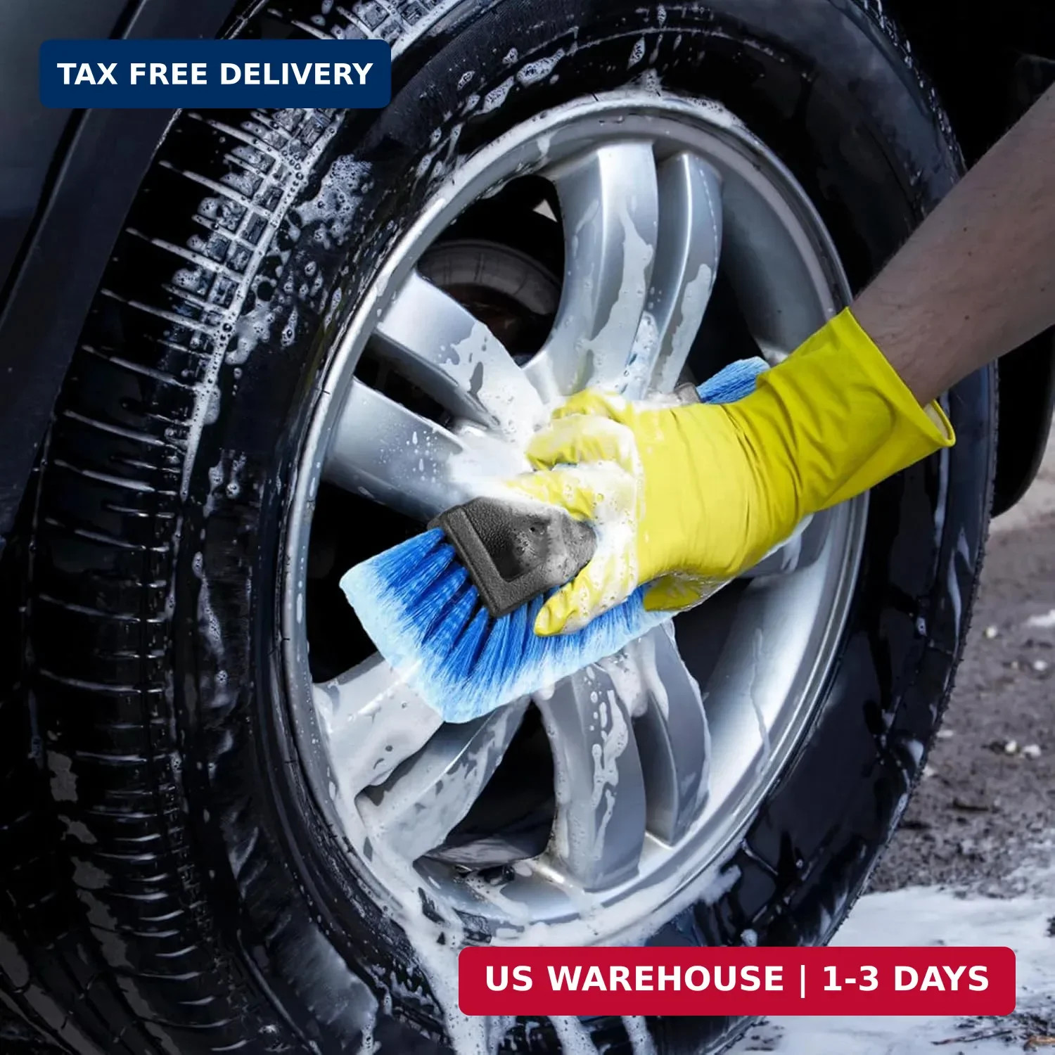 10″ Car Wash Brush Head with Soft Bristles – Gentle on Paint, Compatible with Po