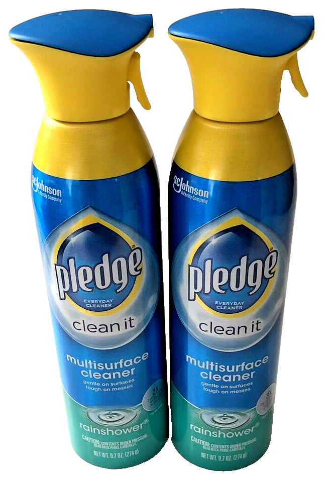 Pledge Clean It Rainshower Multisurface Cleaner Spray 9.7 oz Lot of 2