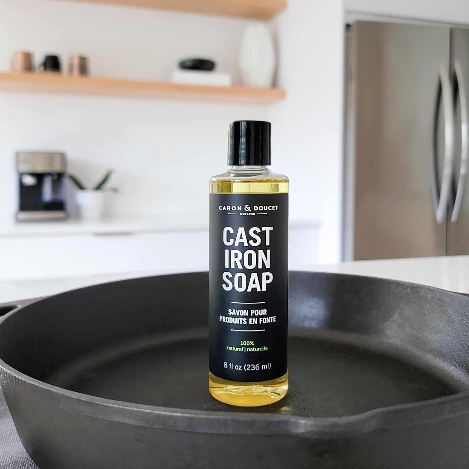 Traditional Cast Iron Cleaning Soap | 100% Natural & Gentle – 8 oz Liquid Care