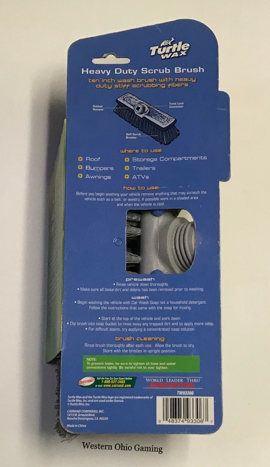Turtle Wax RV Heavy Duty Scrub Brush NEW