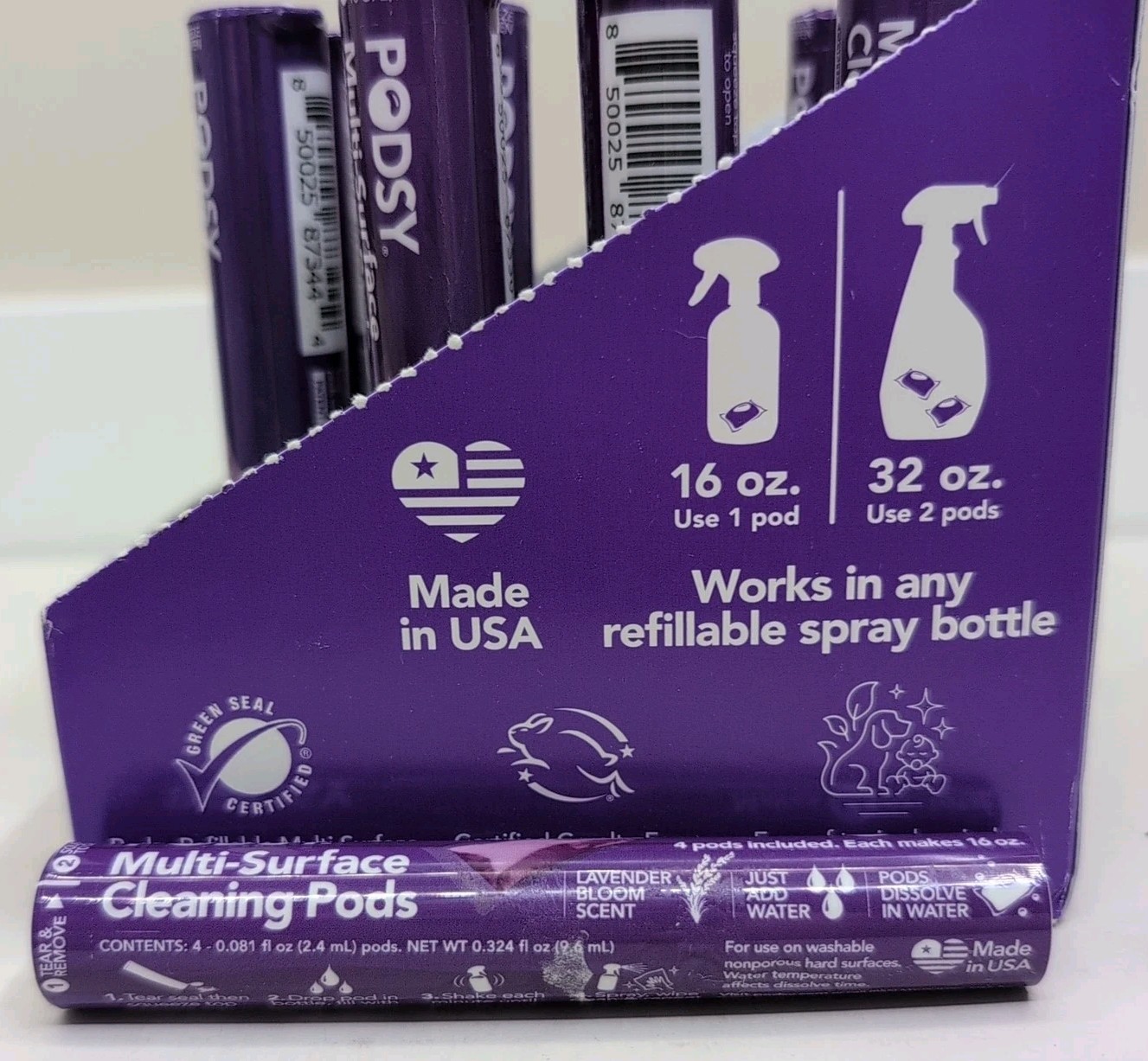 Lot of 2 Sleeves – PODSY – Multi-Surface Cleaning Refill Pods – 8 PODS TOTAL NEW