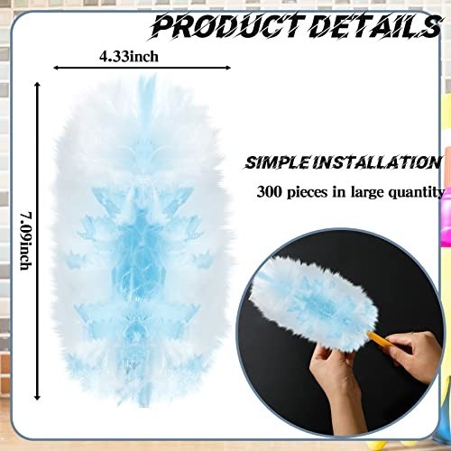 Vesici 300 Pcs Duster Refills with Handle, Heavy Duty Cleaning, Blue