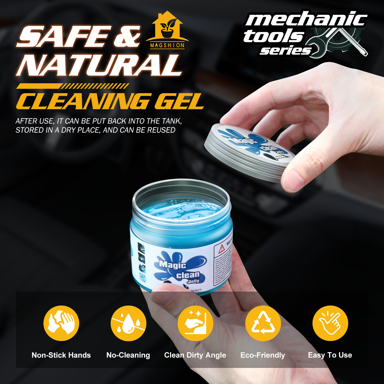 2 Piece Multi Purpose Cleaning Gel Jelly Detailing Tool Dust Car Home Keyboard