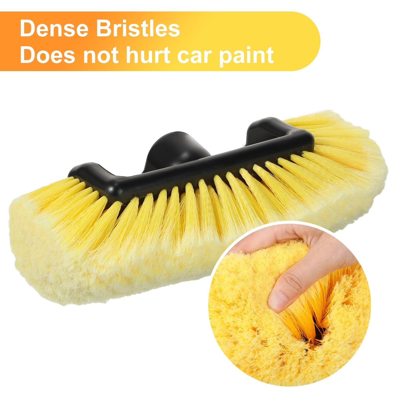 2 Pcs Car Wash Brush Head with Soft Detailing Bristle Flow Through Car Cleani…