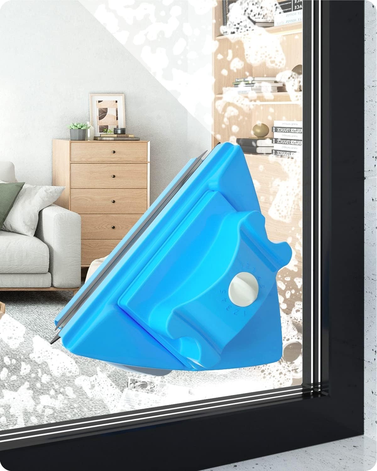 Adjustable Double Window Cleaner with Safety Rope – Ideal for High-Rise and Cars