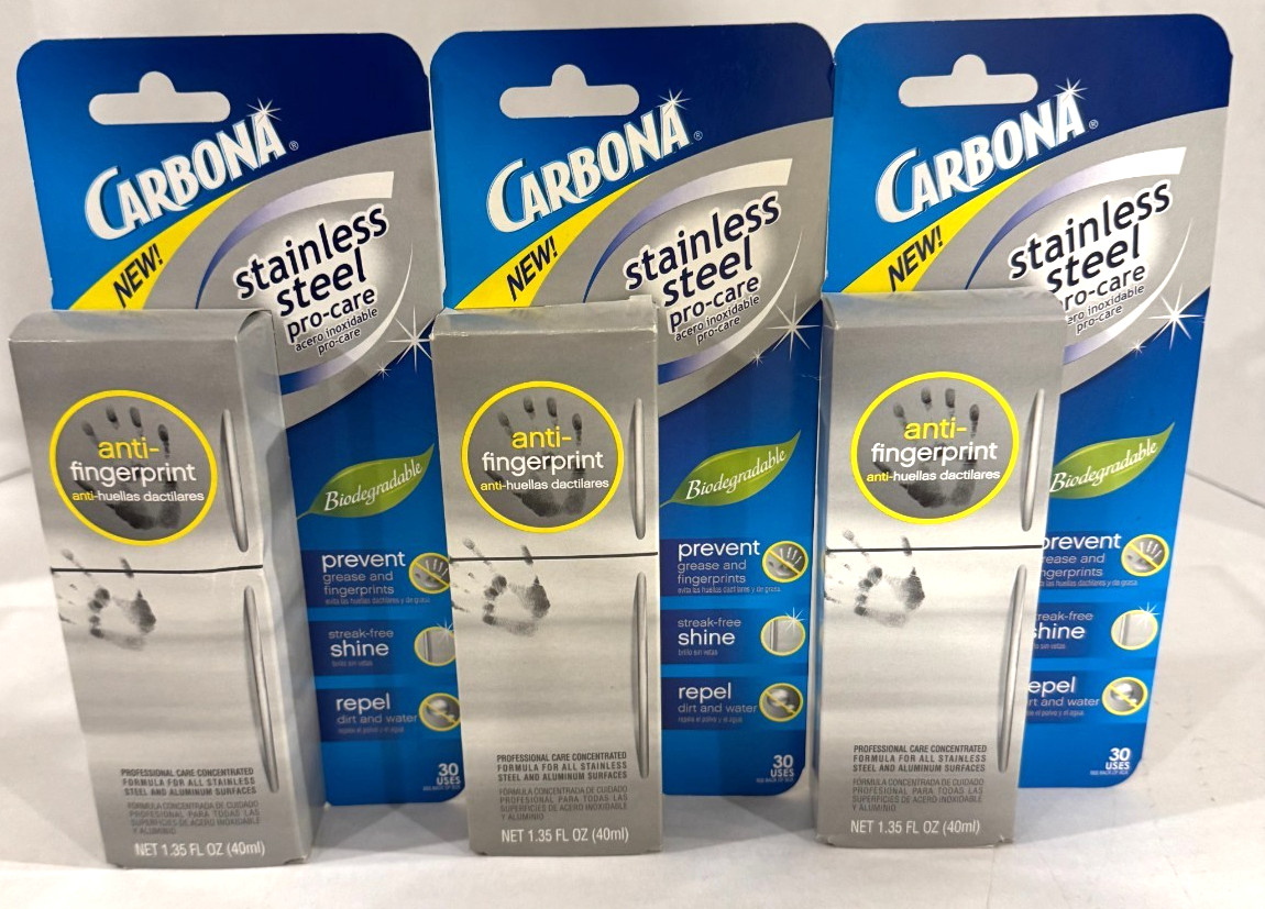 Carbona Stainless Steel Pro-care Anti-fingerprint Spray – pack of 3