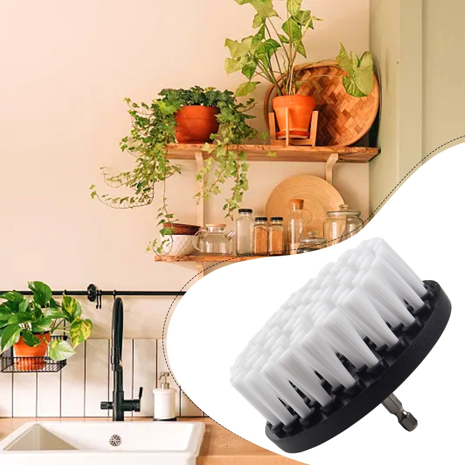 4 In Electric Drill Soft Brush For Carpet Leather&Upholstery Cleaning-Attachment