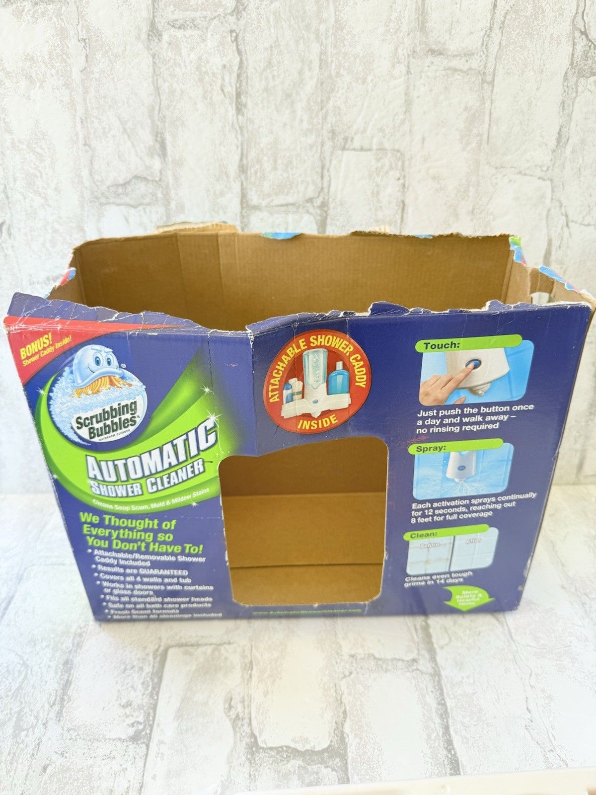 Scrubbing Bubbles Automatic Shower Cleaner Kit Shower Caddy 2 Refills