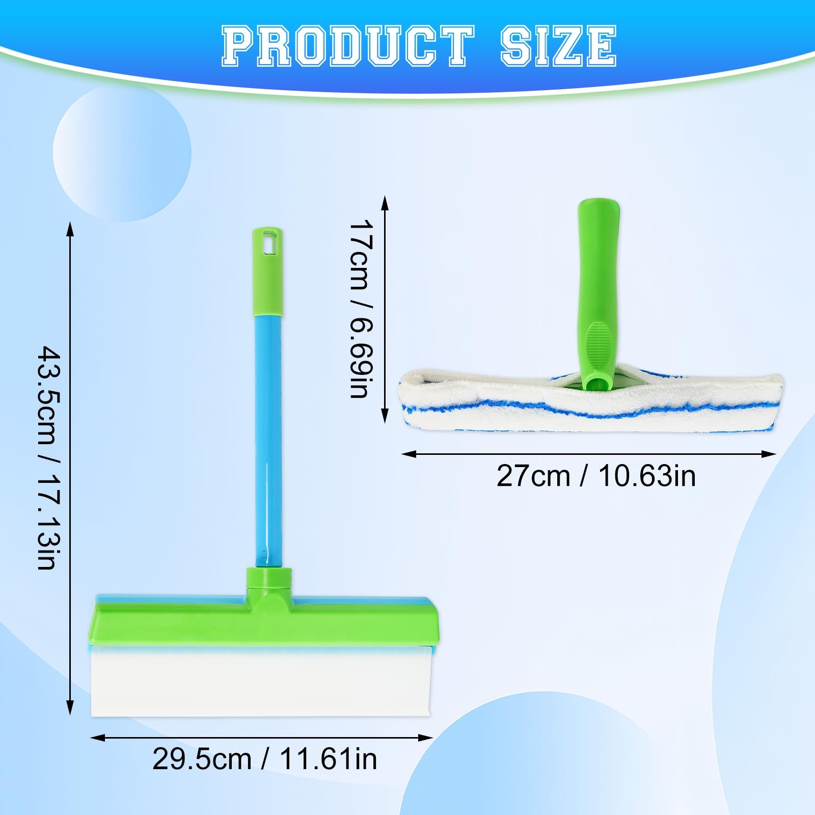 Window Cleaning Kit, Window Squeegee, Recyclable Silicone Window Squeegee Kit, 3