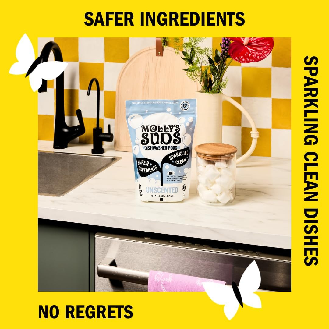 Molly’S Suds Dishwasher Pods | Clean Dishwasher Detergent, Cuts Grease & Rinses