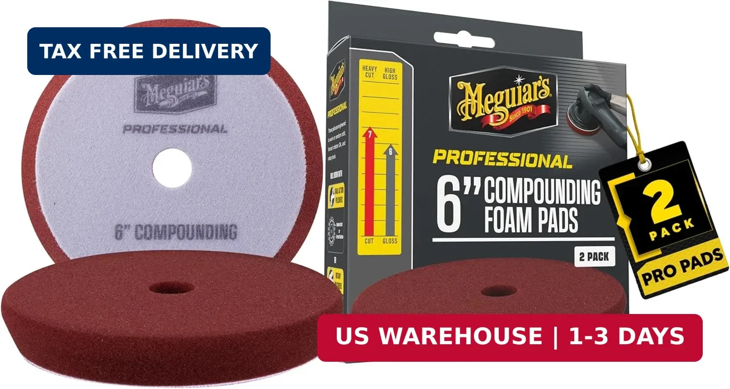 Meguiar’s Professional 6″ Compound Foam Pad, 2pk, 10/CV