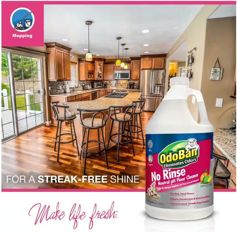 OdoBan No Rinse Neutral pH Floor Cleaner, Concentrate – 1 Gallon