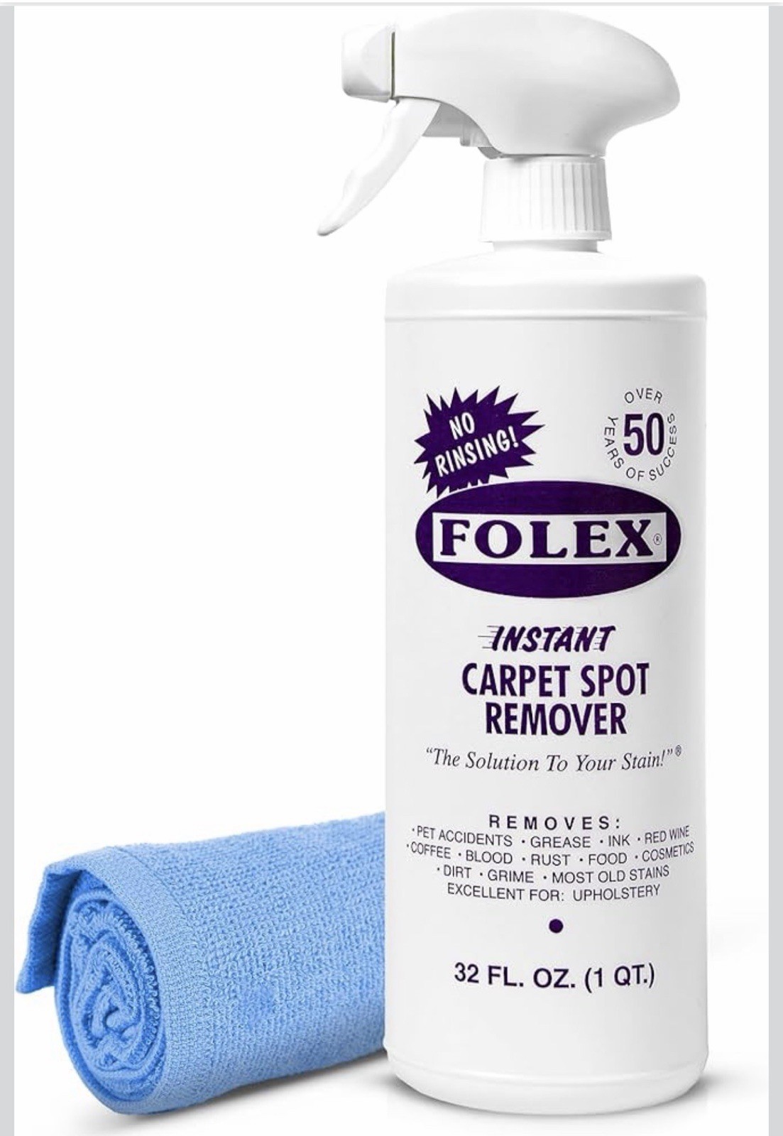 2 Pack Folex Instant Carpet Spot Remover – 32 oz – Removes Pet Accidents, Grease