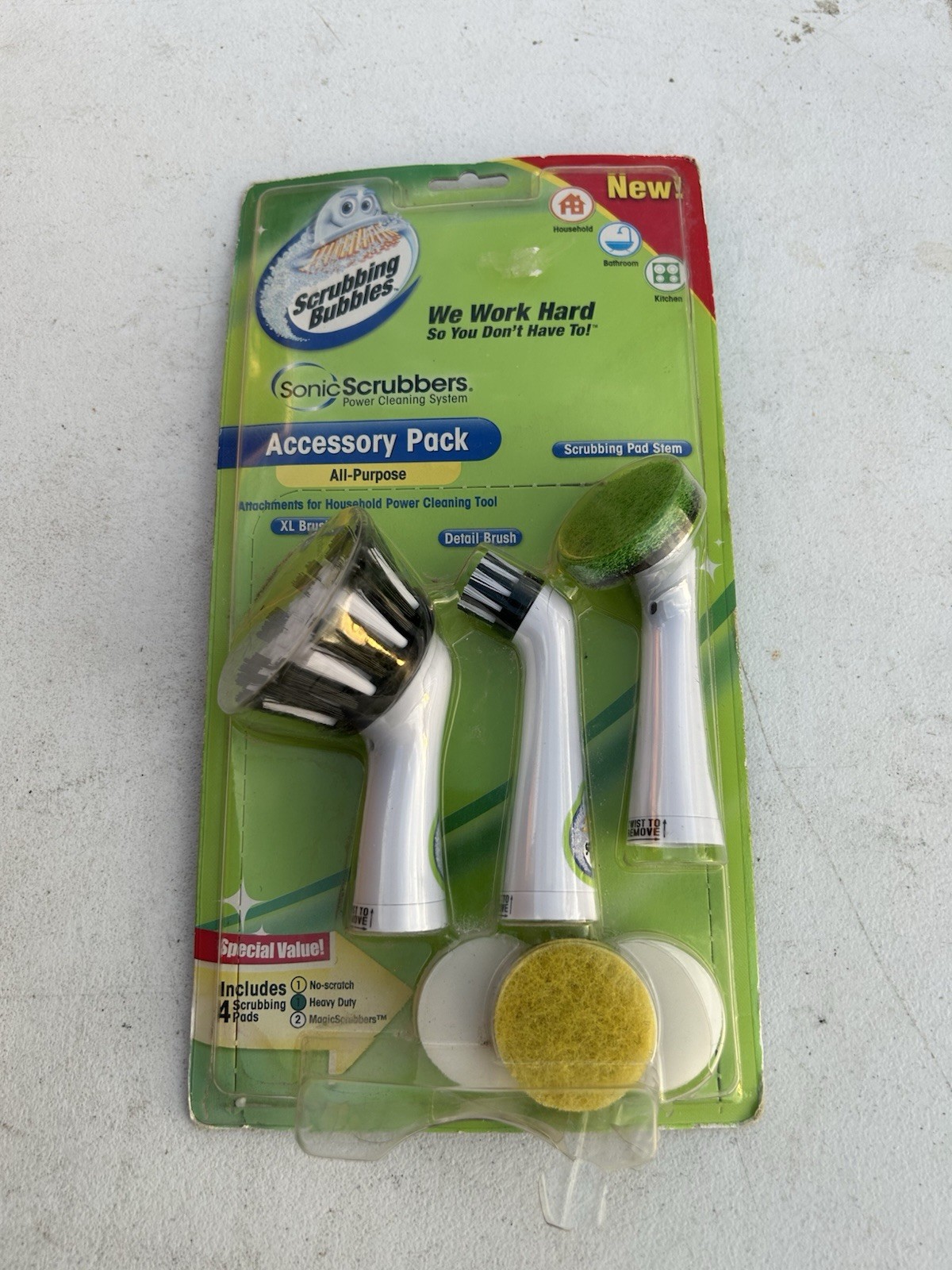 Scrubbing Bubbles Sonic Scrubbers Power Cleaning Tool All Purpose Accessory Pack