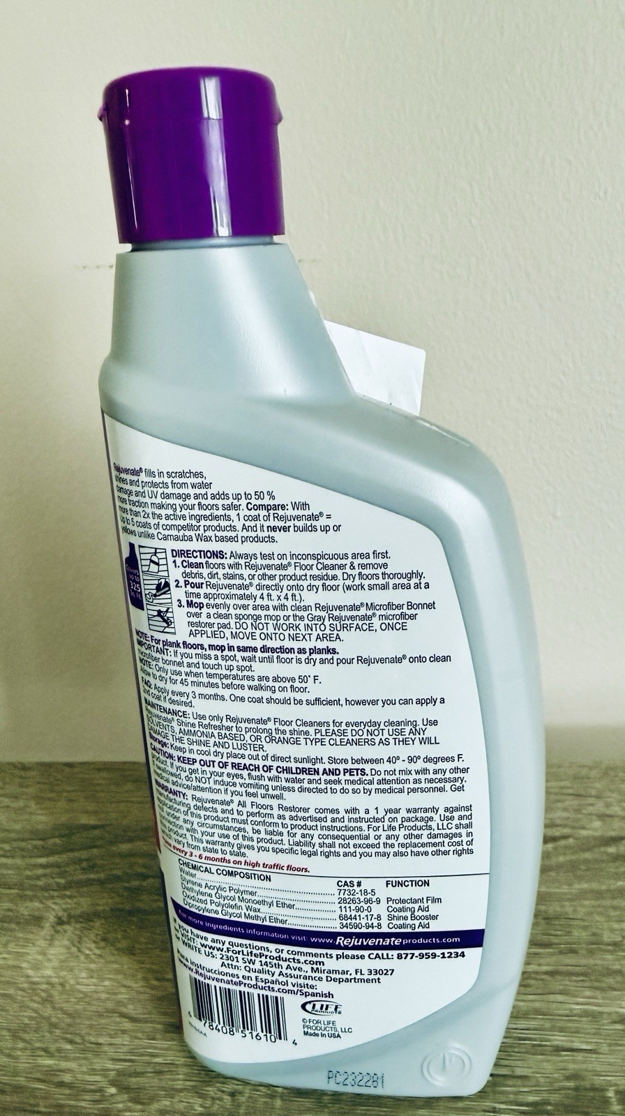 Rejuvenate All Floors Restorer Extra Lasting Liquid Kitchen Bathroom 32oz, New