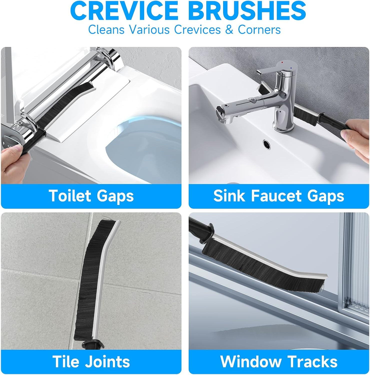 14Pcs Crevice Cleaning Brush Set, V Shape Grout Cleaner Brush for Deep Cleaning